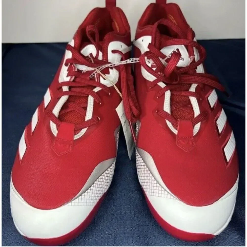 Men's Adidas‎ Icon 6 Bounce Baseball Cleats, Red/White, Size 15, FV9354